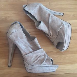 ASOS Suede crumpled Open toe booties